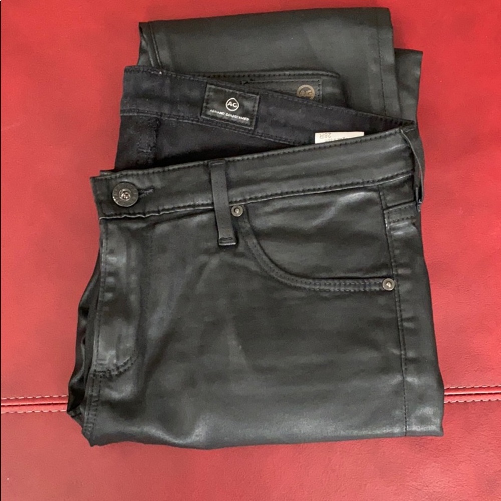 AG black glossy jeans “The legging ankle”